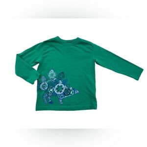 Hanna Andersson Size 100, 4, Green Gear Dinosaur Tee